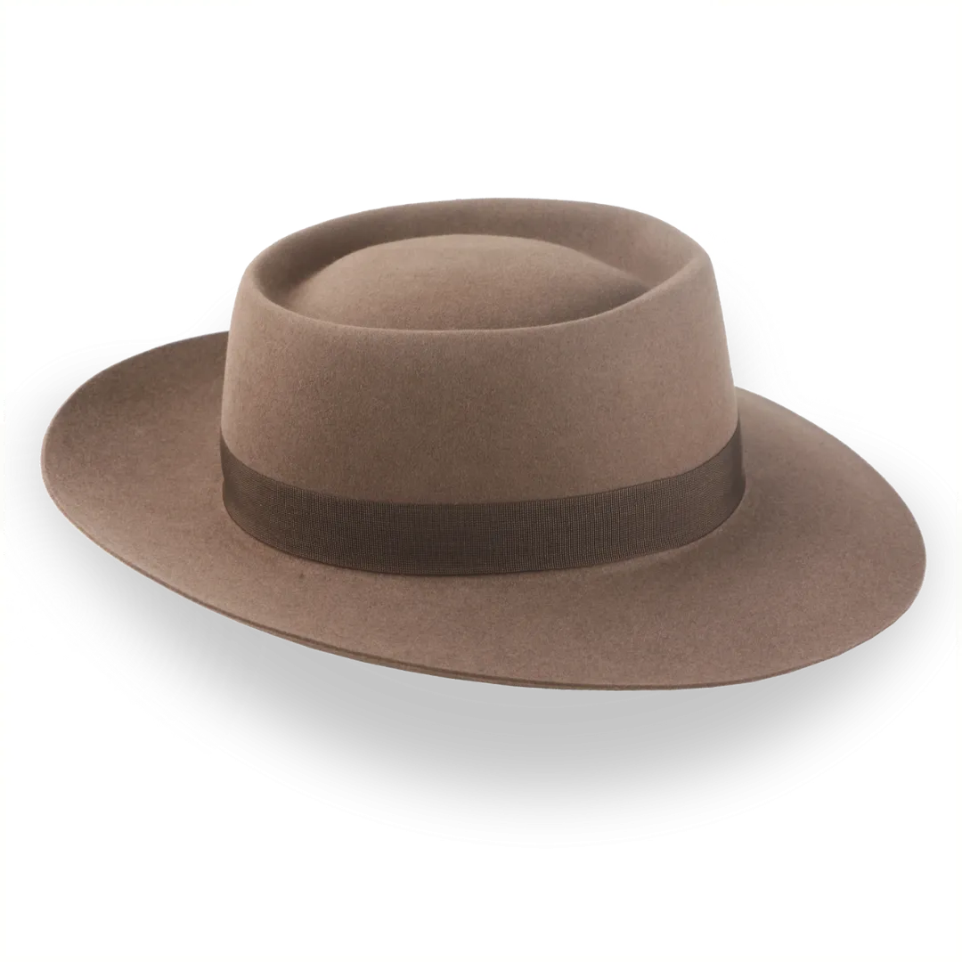 Classic Wide-Brim Porkpie Hat in Premium Beaver Felt | The Oppenheimer