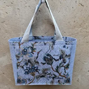 Crane Floral - Recycled Felt Teacher Bag