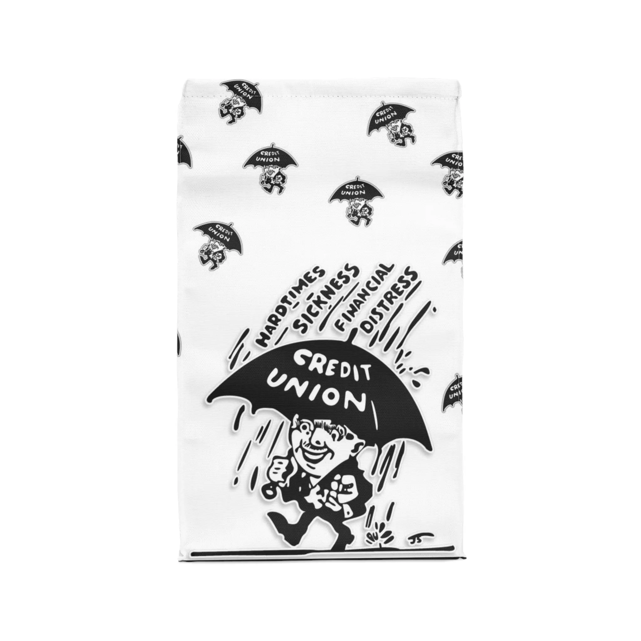 Credit Union Umbrella Man Insulated Lunch Bag