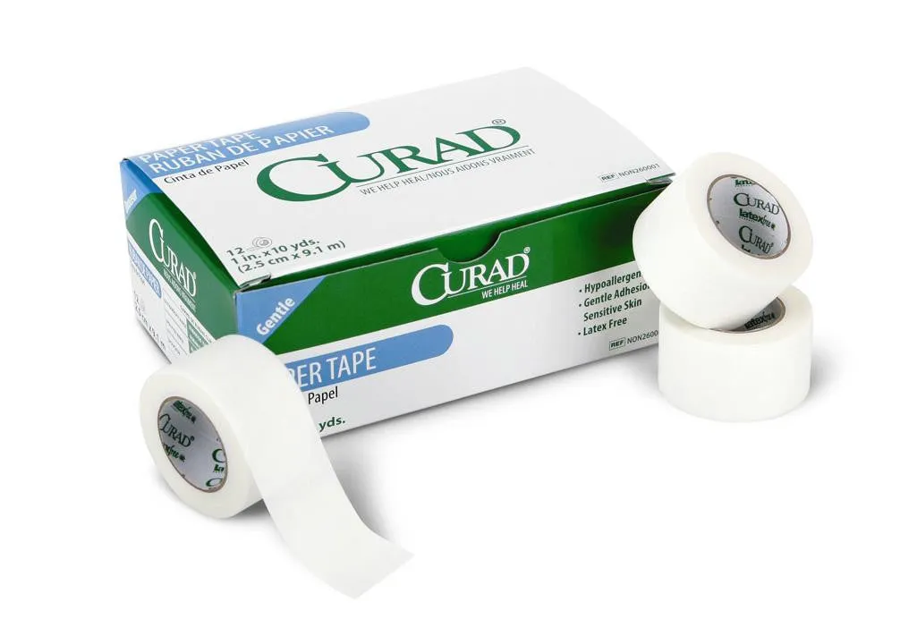 CURAD Paper Adhesive Tape,White,1"x10yd (case of 120)