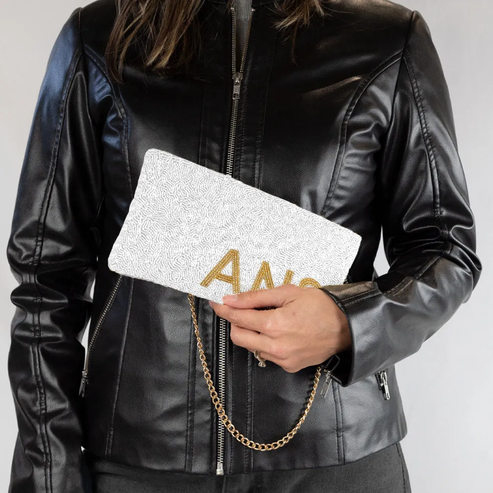 Custom Initials Sparkling Evening Bag