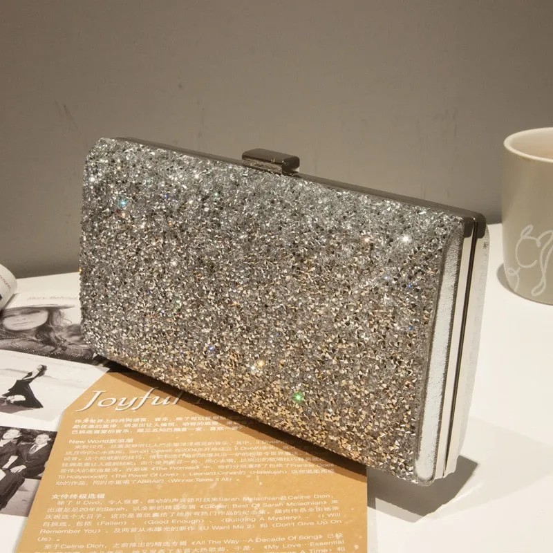 Darianrojas Rhinestone Clutch Bag Women Luxury Gillter Evening Party Purse Box Bag Diamond Female Clutch Crystal Day Wallet Wedding Purse