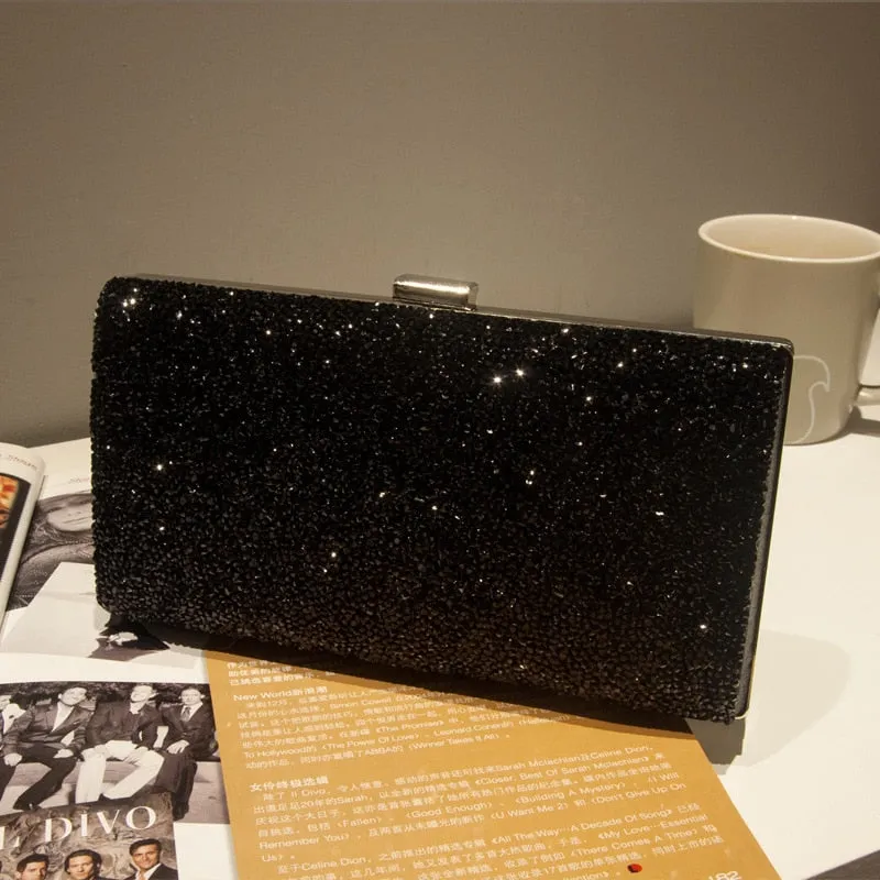 Darianrojas Rhinestone Clutch Bag Women Luxury Gillter Evening Party Purse Box Bag Diamond Female Clutch Crystal Day Wallet Wedding Purse