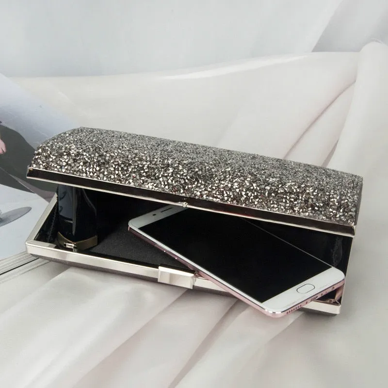 Darianrojas Rhinestone Clutch Bag Women Luxury Gillter Evening Party Purse Box Bag Diamond Female Clutch Crystal Day Wallet Wedding Purse