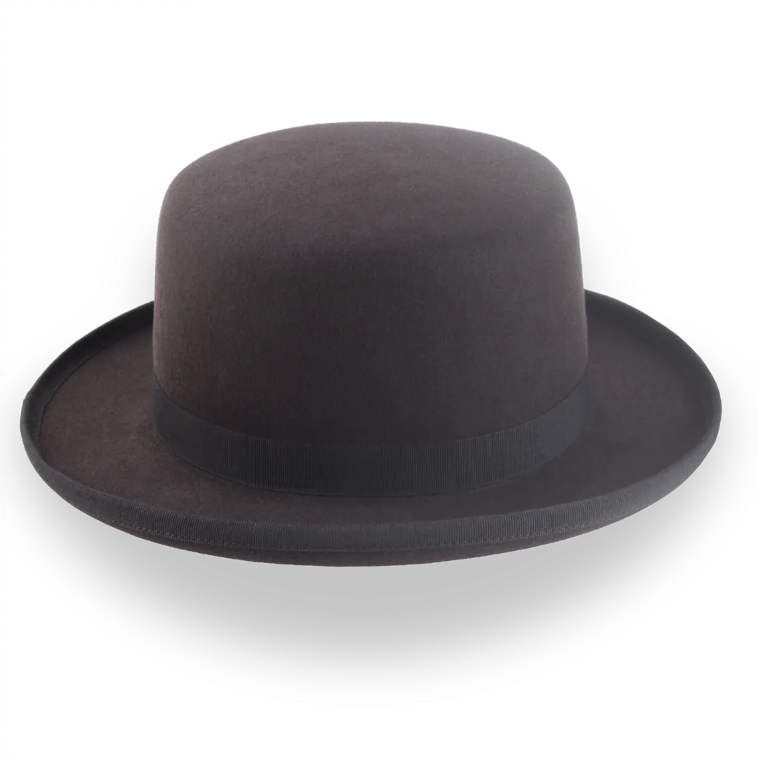 Dark Chocolate Brown Square Top Bowler Hat in Fur Felt | The Oddjob