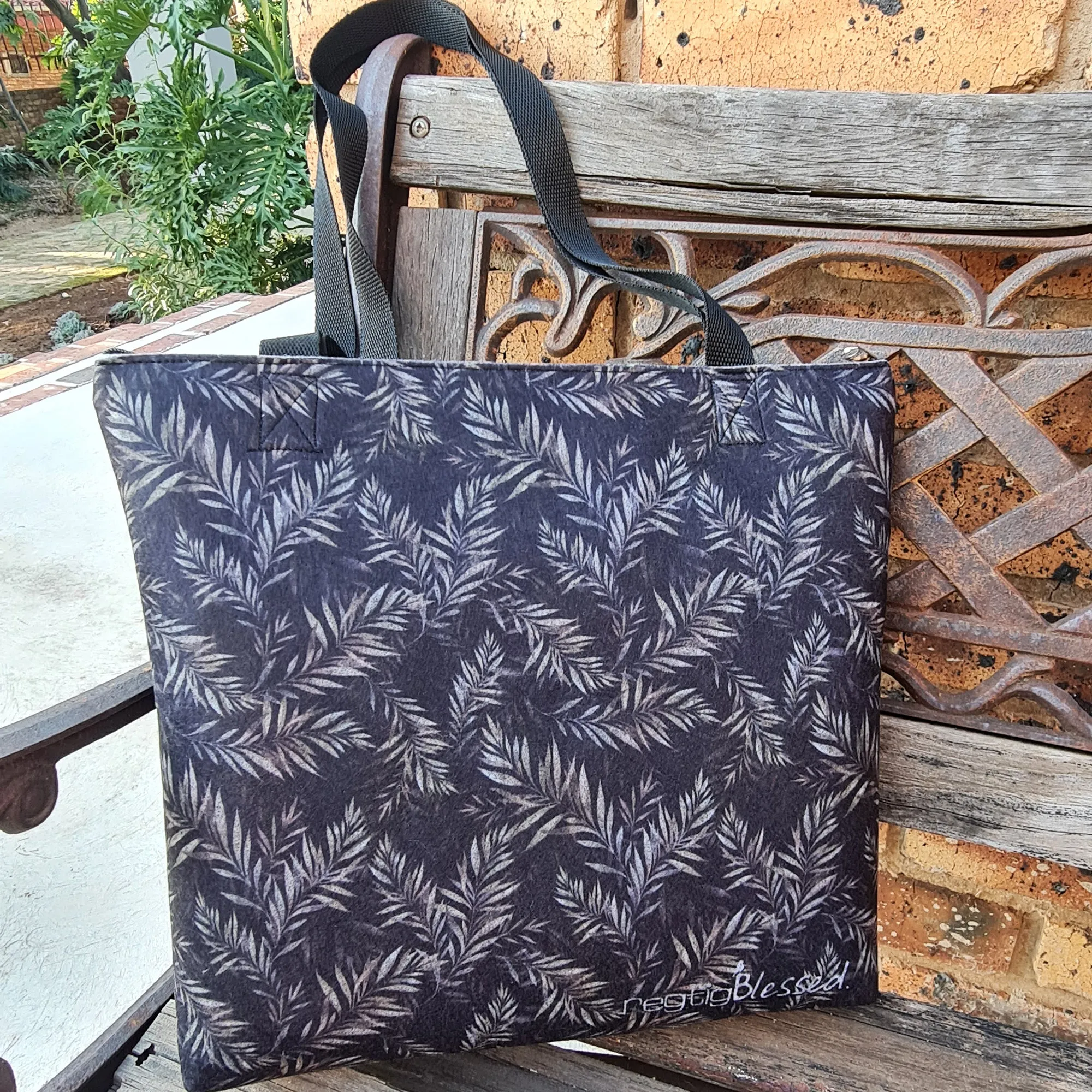 Dark Leaves - Recycled Felt Tote Bag