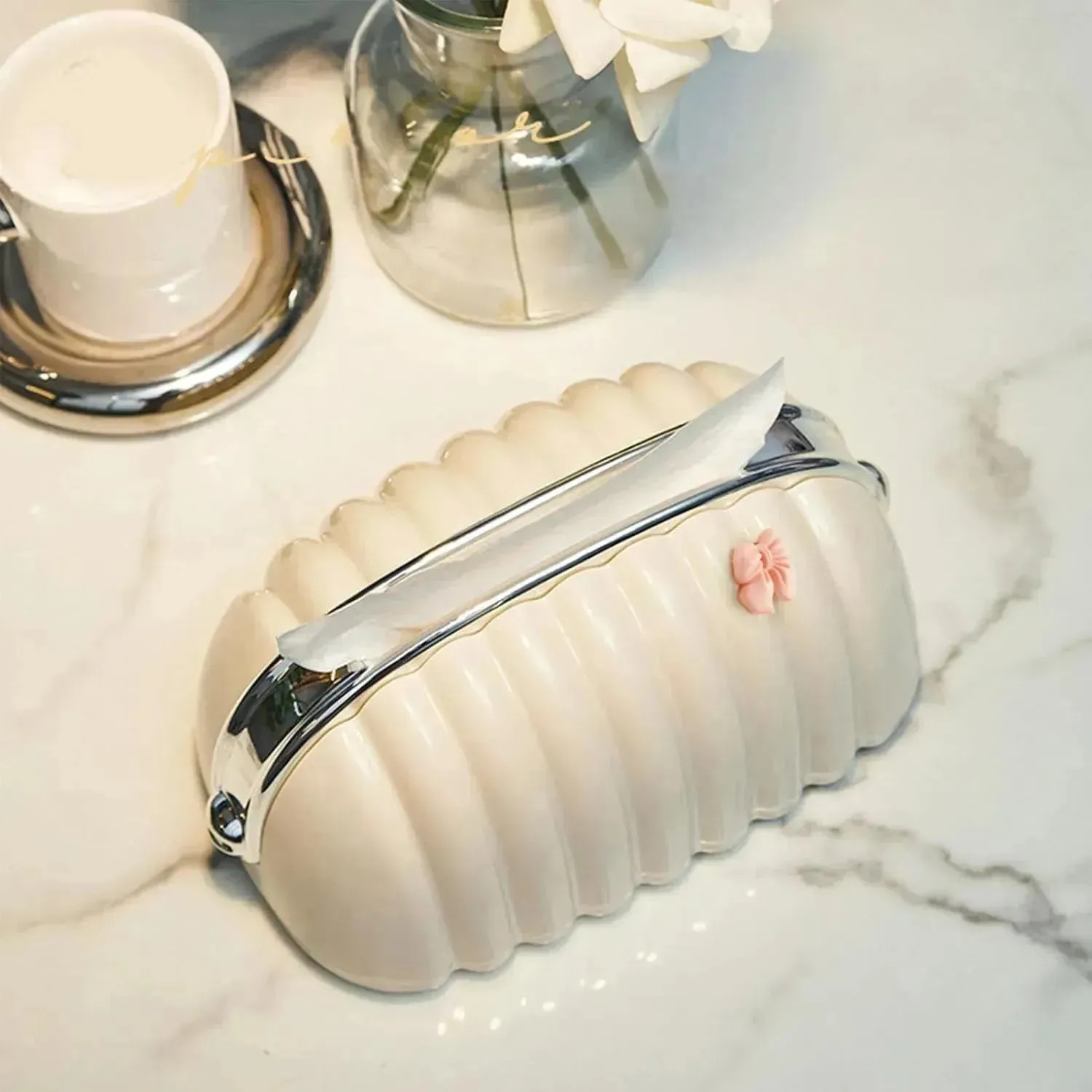 Decorative Shell Bag Tissue Holder