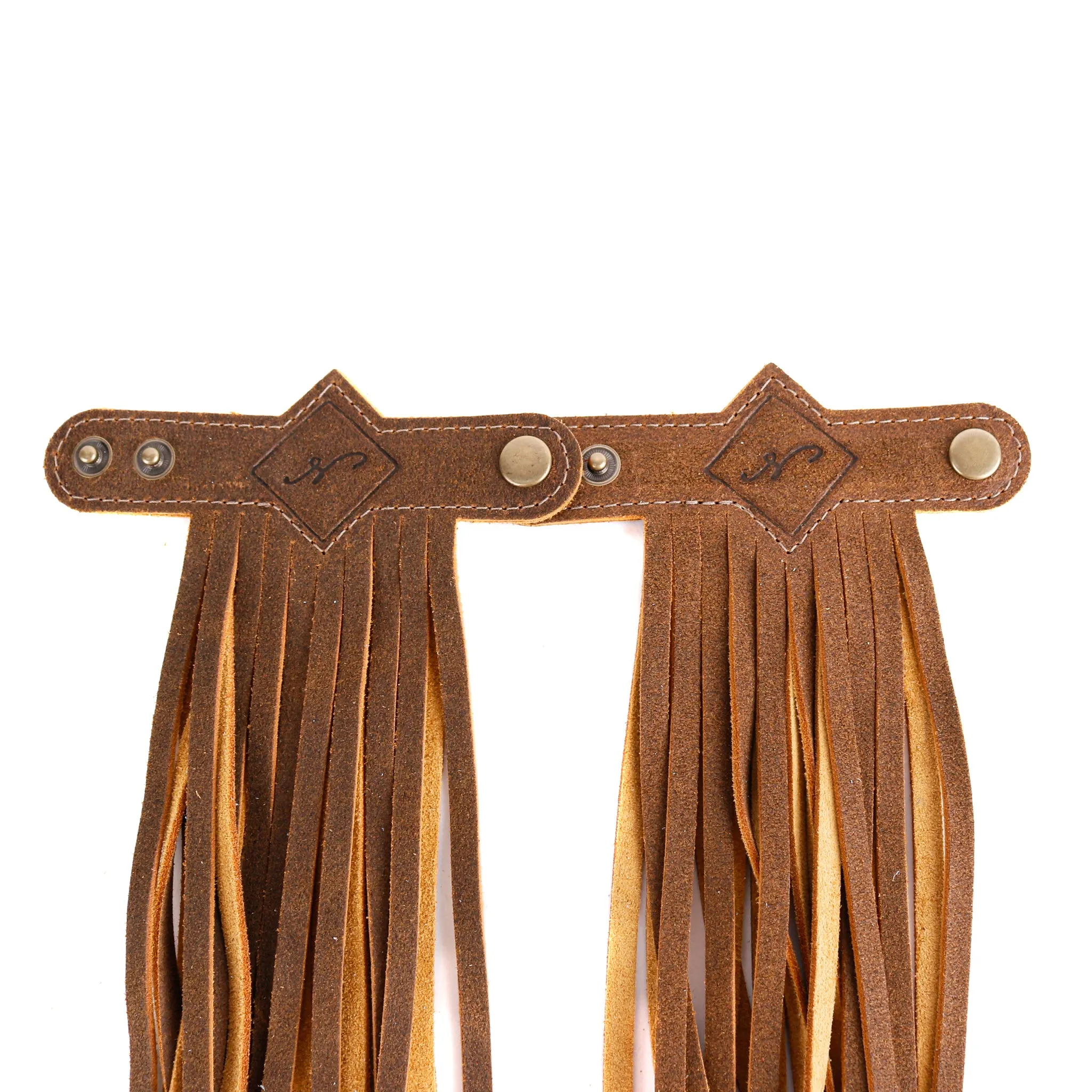 DIAMANTE FRINGE TASSELS - TEXAS LEATHER - SET OF 2