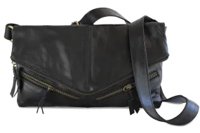 DINA LEATHER HANDBAG IN BLACK