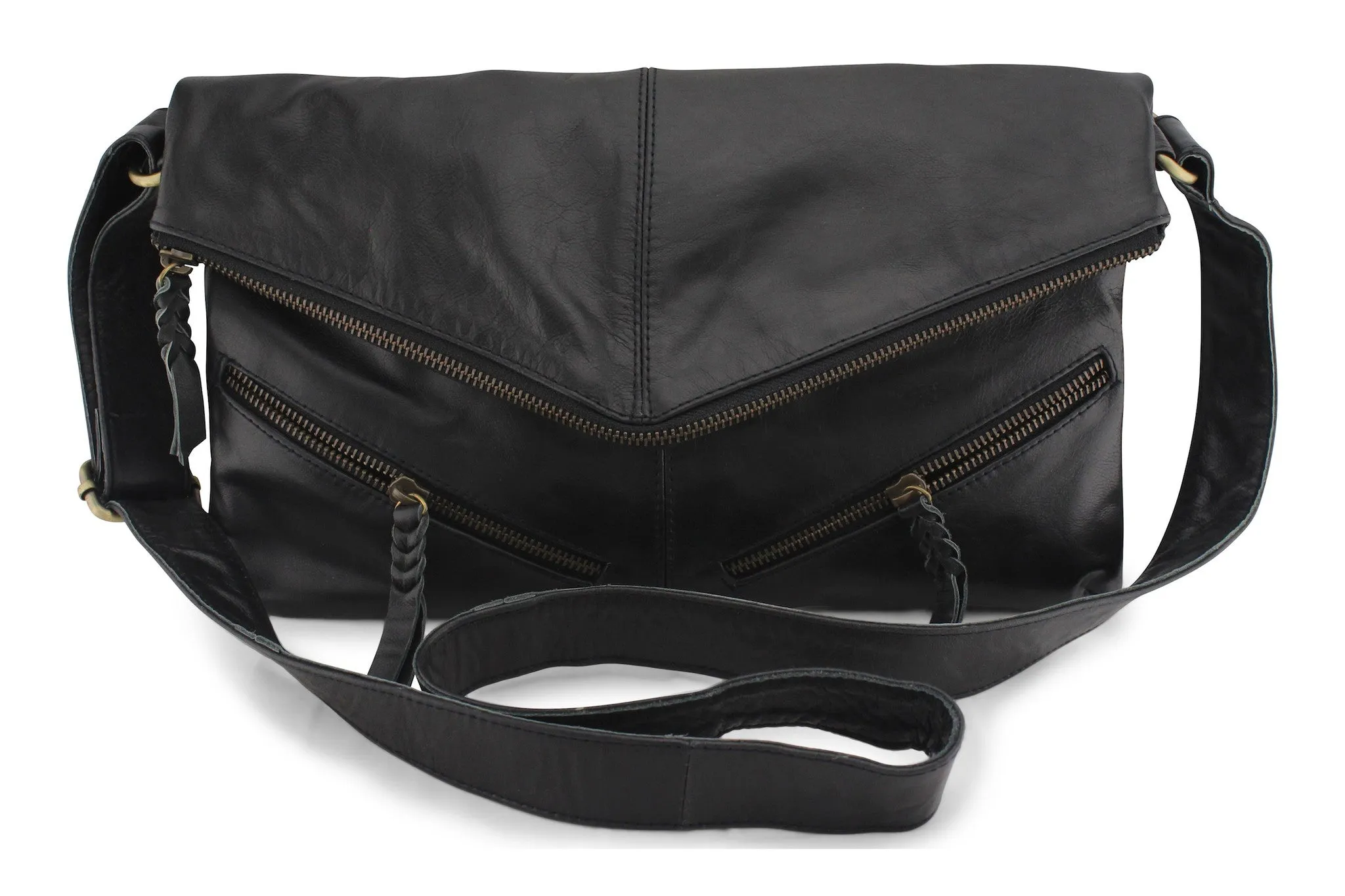 DINA LEATHER HANDBAG IN BLACK