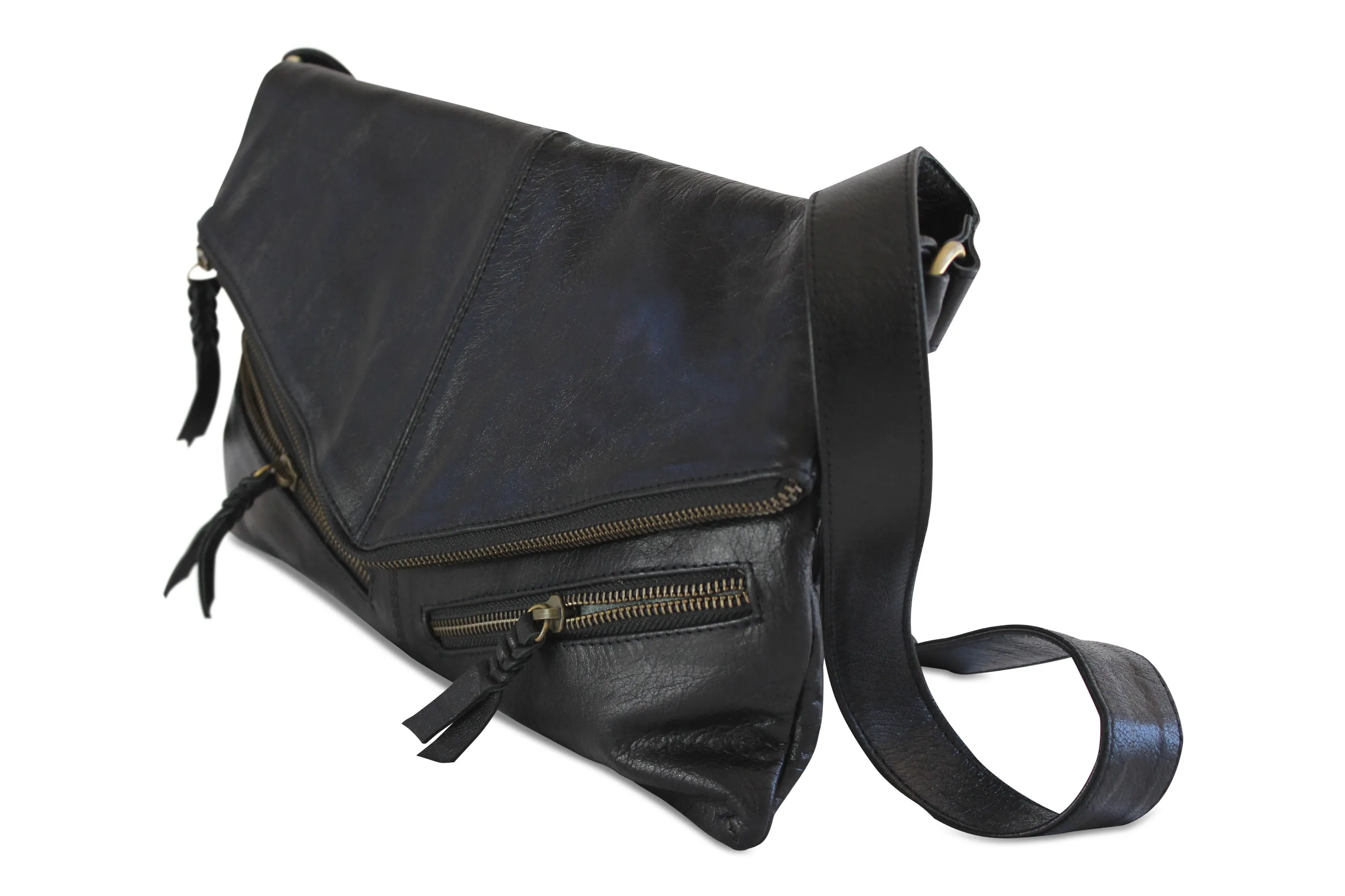 DINA LEATHER HANDBAG IN BLACK