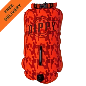 DIPPY 28 Litre Swim Dry Bag in Orange Camo