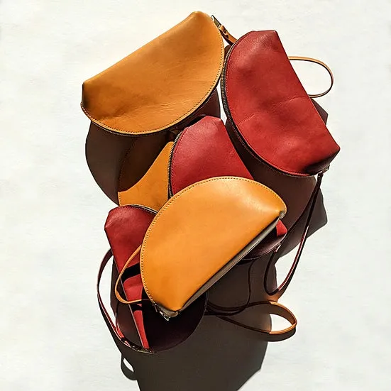 Directive Leather Shell Bag - Brandy