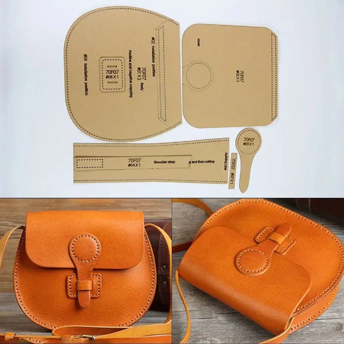 DIY Handbag Pattern Stencil Leather Template Kit for Leather Bag