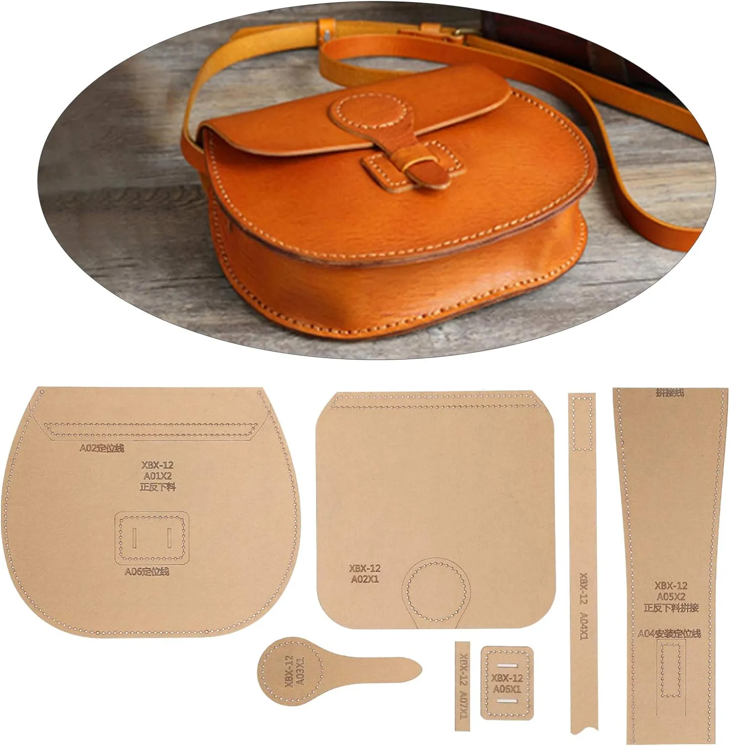 DIY Handbag Pattern Stencil Leather Template Kit for Leather Bag