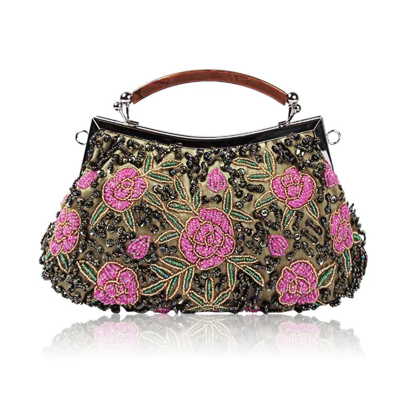 Elegant Handmade Embroidery Beaded Evening Bag