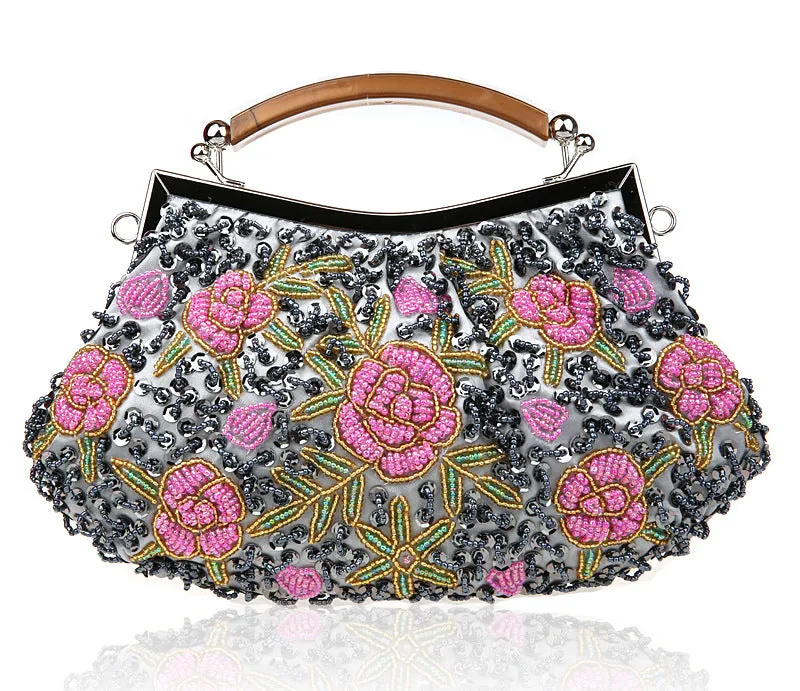 Elegant Handmade Embroidery Beaded Evening Bag