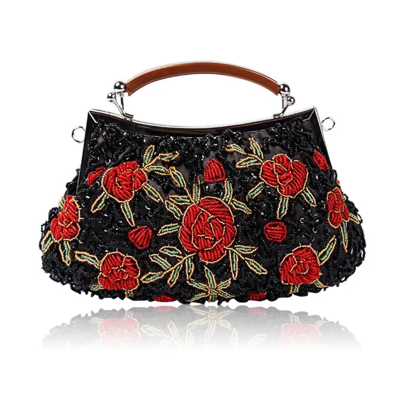 Elegant Handmade Embroidery Beaded Evening Bag