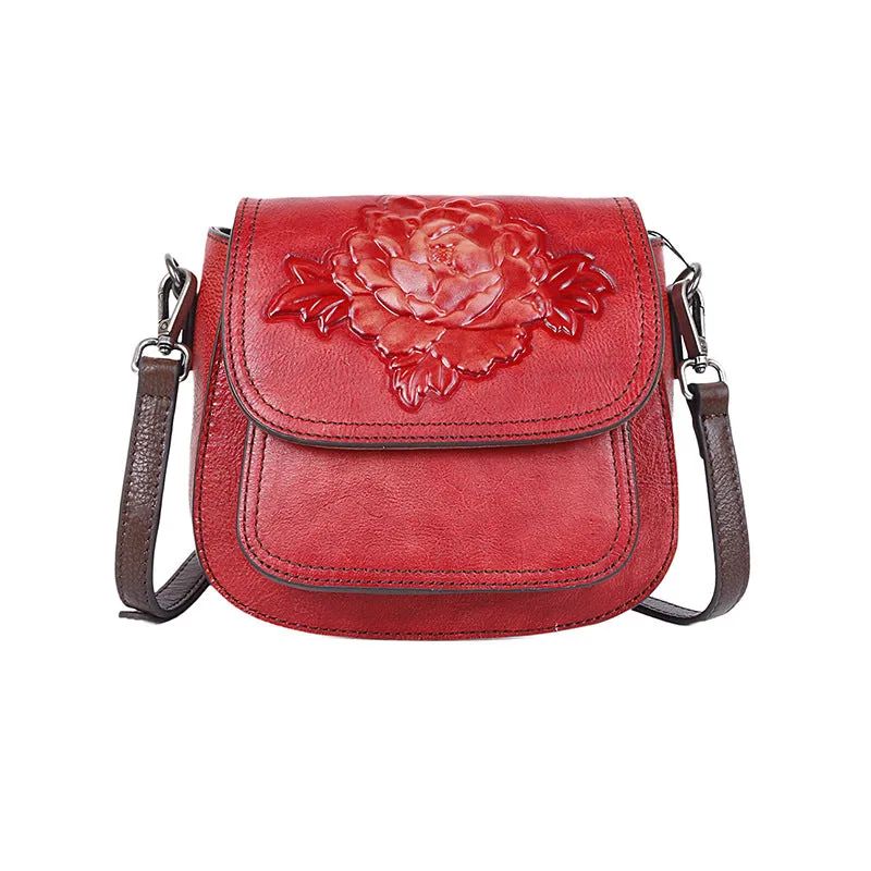 Embossing Design Vintage Leather Shoulder Bags 8078