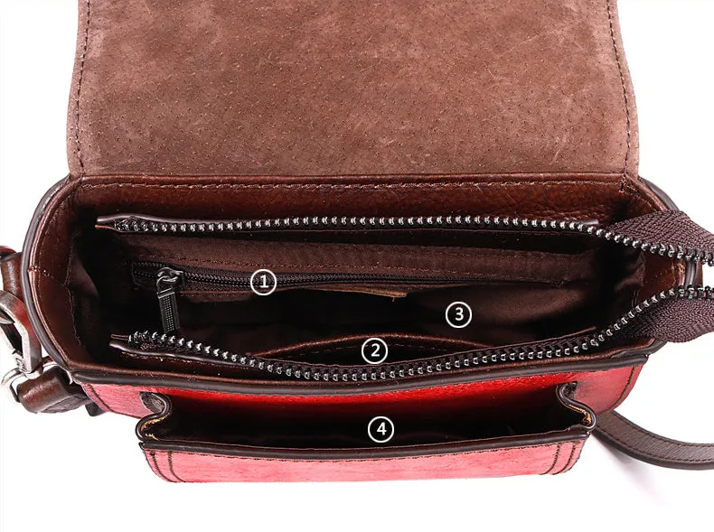 Embossing Design Vintage Leather Shoulder Bags 8078