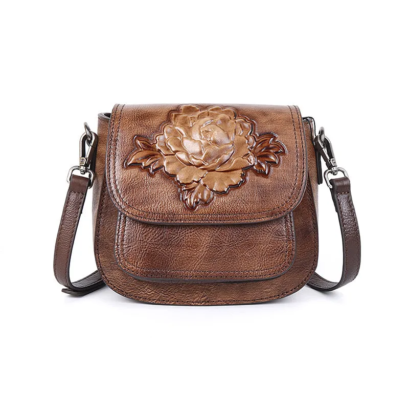 Embossing Design Vintage Leather Shoulder Bags 8078