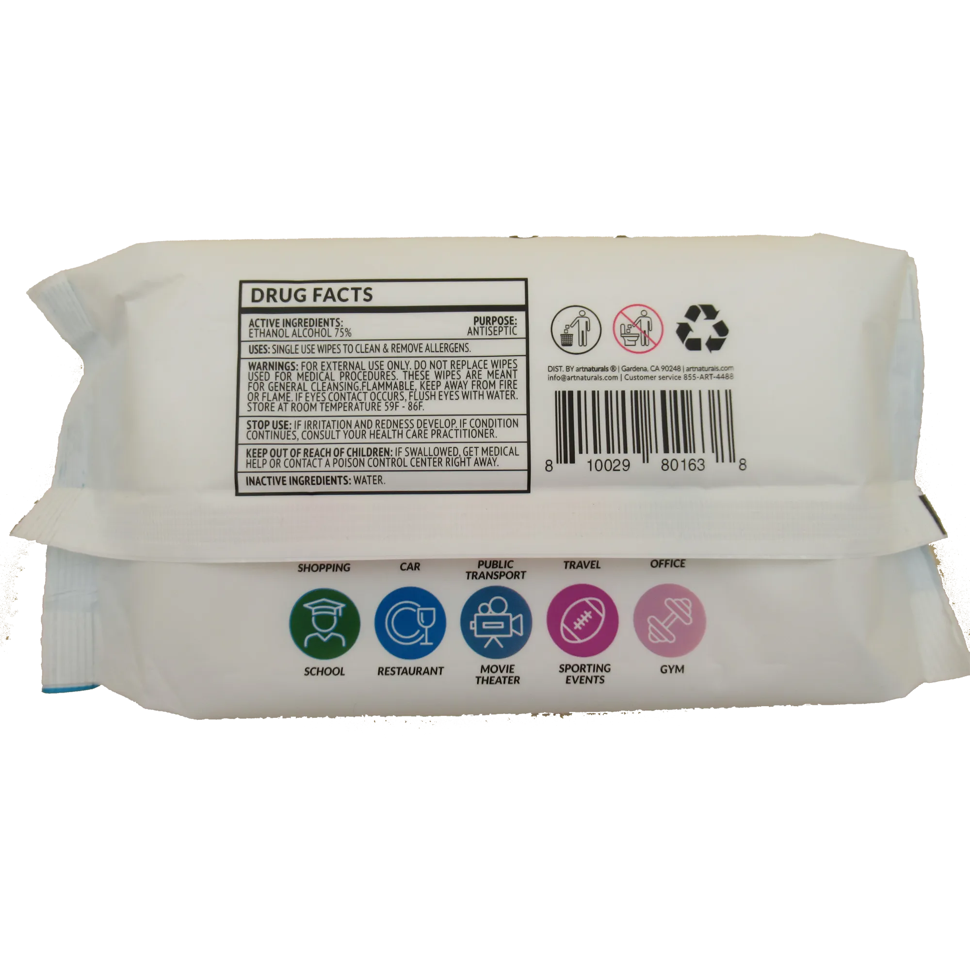 Emerson Ecologics LLC Sanitizer Wipes 75% Alcohol 50 wipes