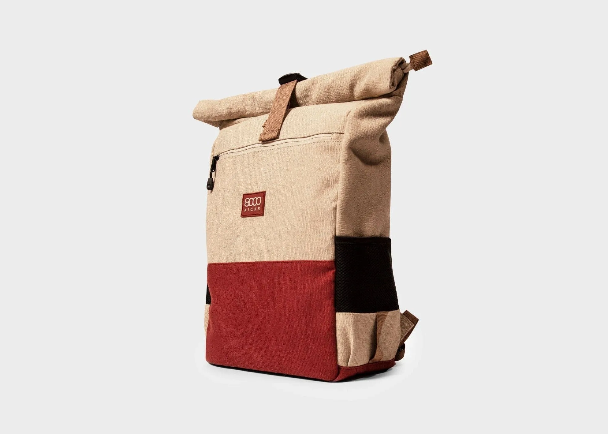 Everyday Vegan Hemp Backpack | Beige & Red