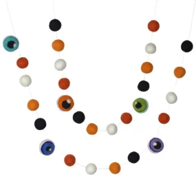 Eyeball Halloween Garland- Orange & Black