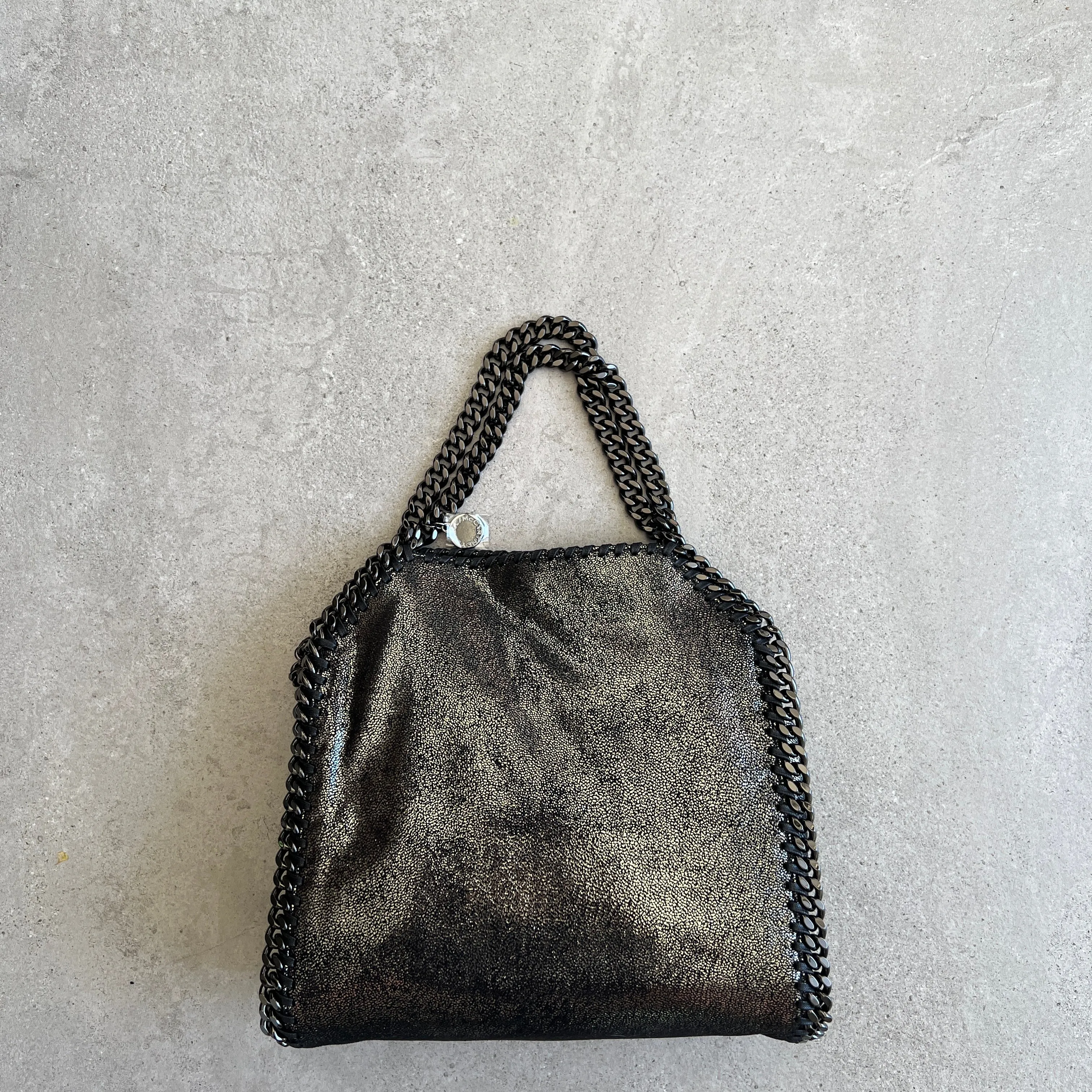 Falabella Mini Tote Metallic, Ruthenium