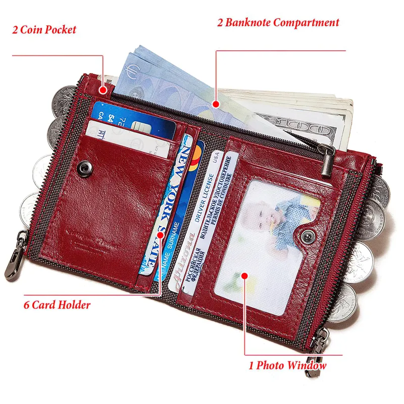 Fashion Genuine Leather Wallet for Men and Women / Luxury Brand Slim Small Wallets