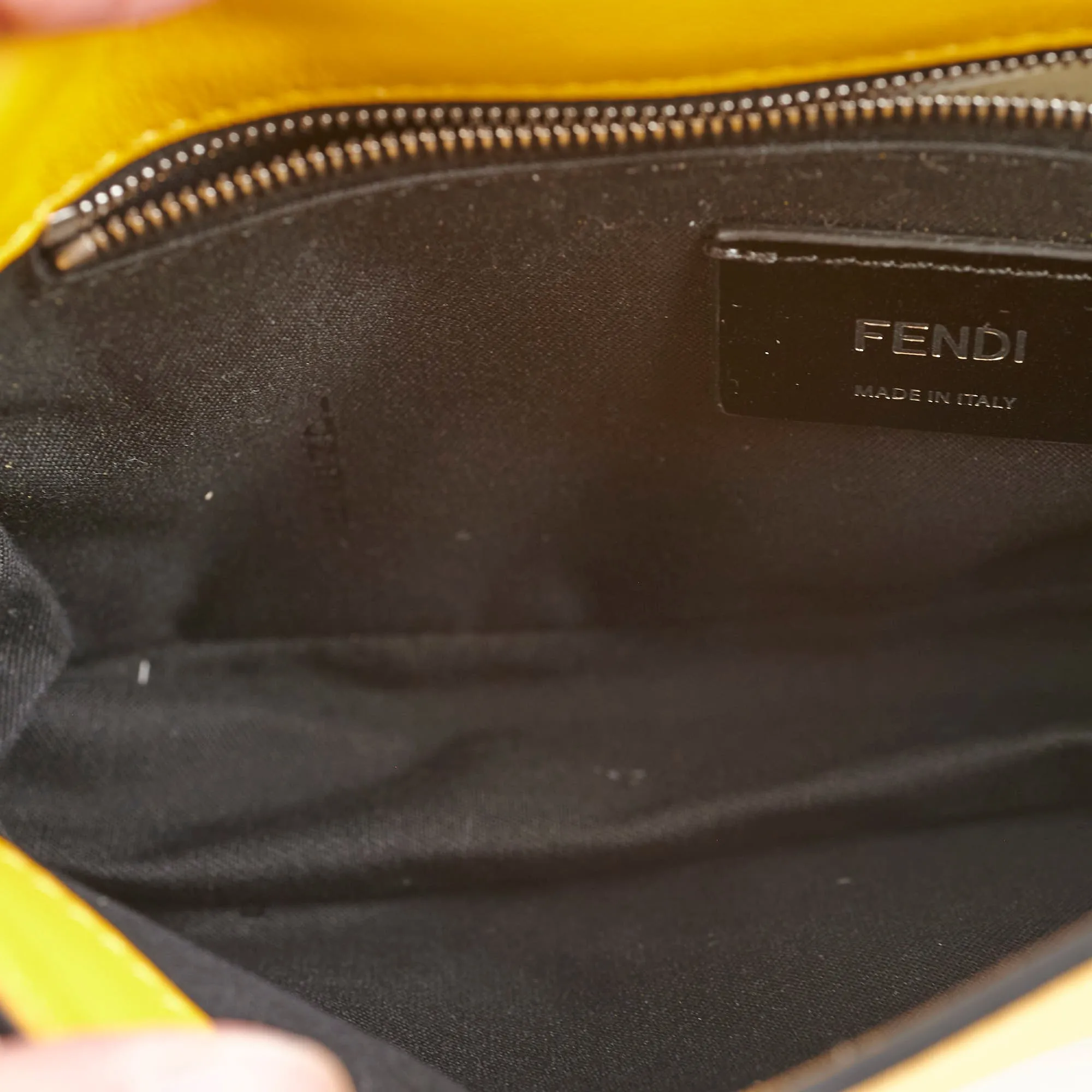 Fendi Expand Nappa FF 1974 Mini Embossed Flap Bag Yellow