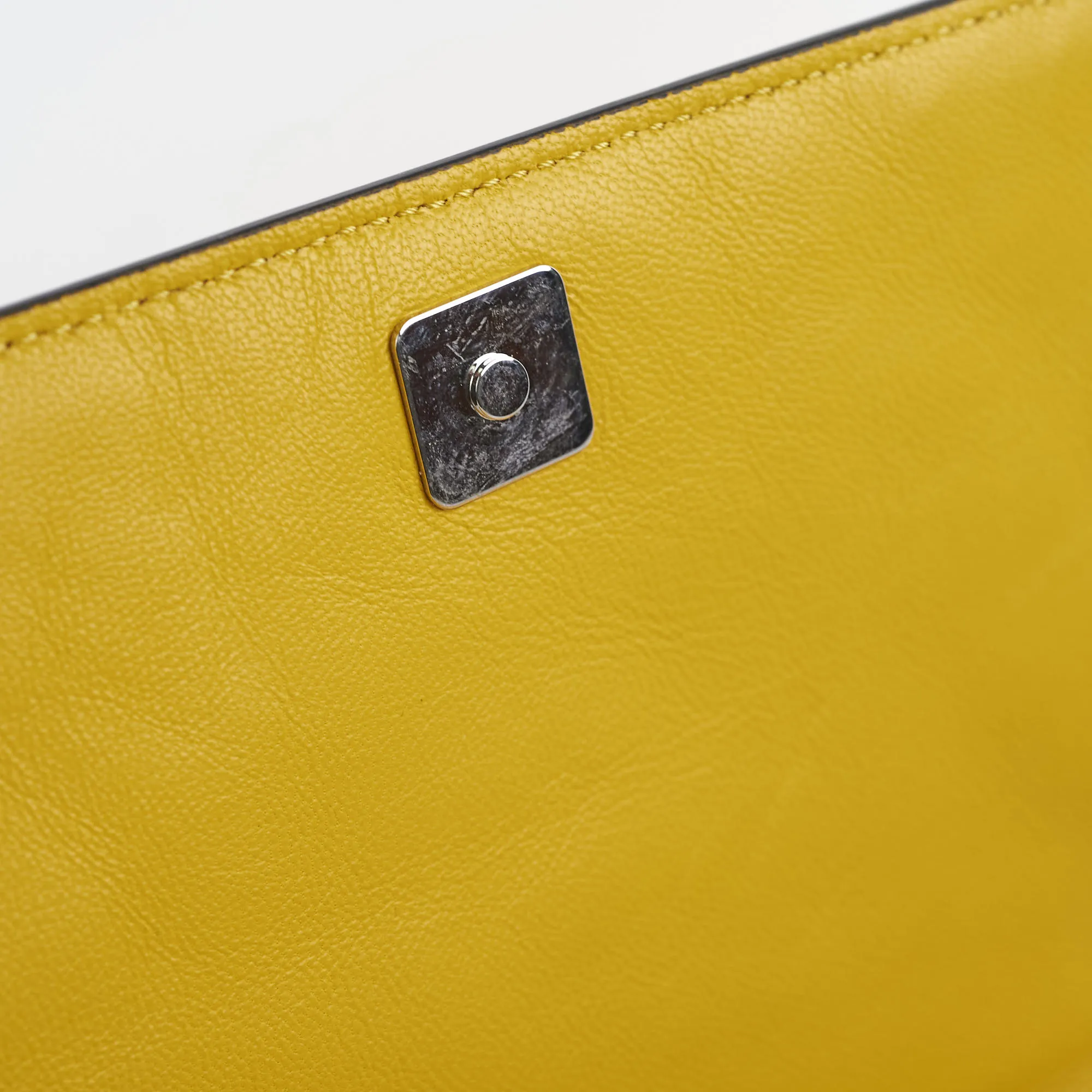 Fendi Expand Nappa FF 1974 Mini Embossed Flap Bag Yellow