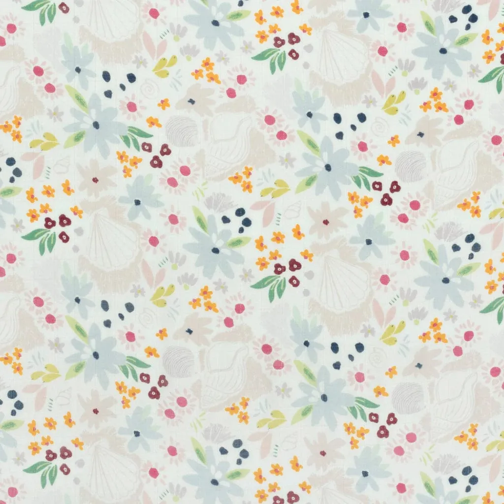 Fitted Crib Sheet - Shell Floral