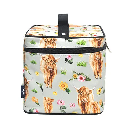 Floral Cow NGIL Large Top Handle Cosmetic Case