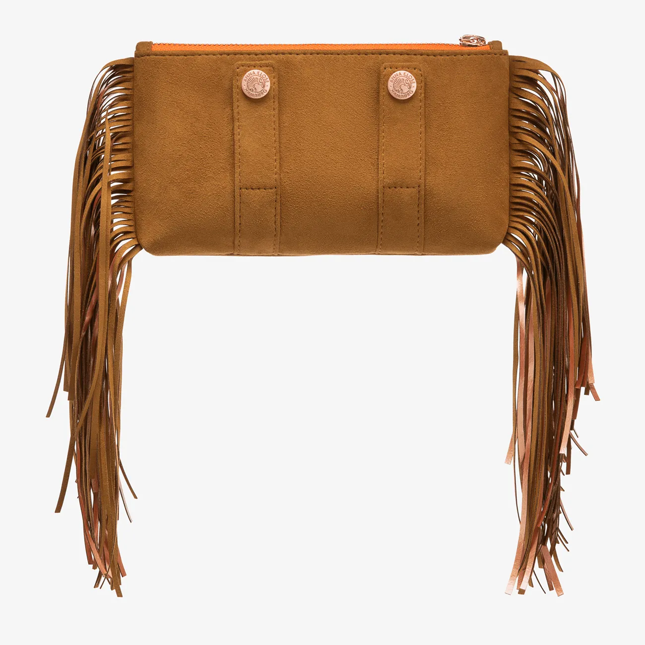 Fringe Beltbag "Hunter Brown" with rosé golden print