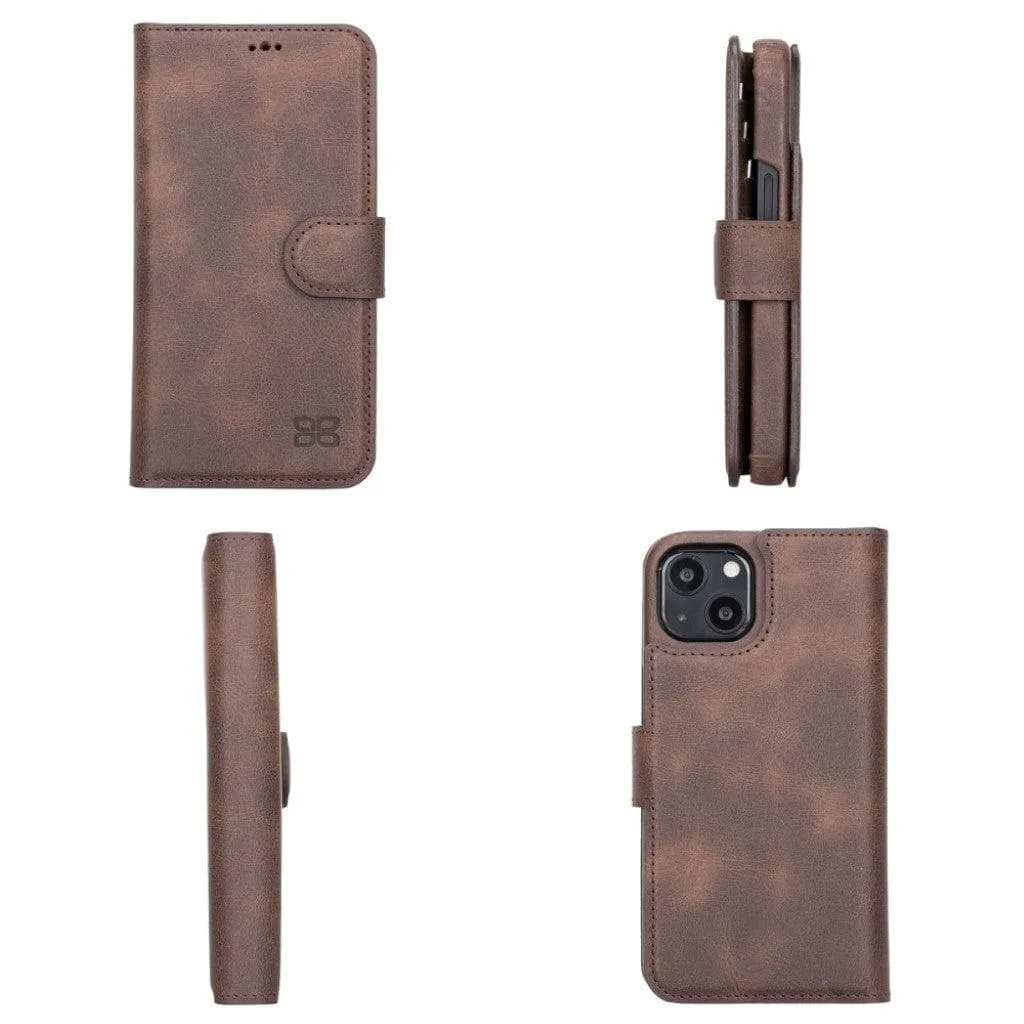 Full Leather Coating Detachable Wallet Case for Apple iPhone 13 Series