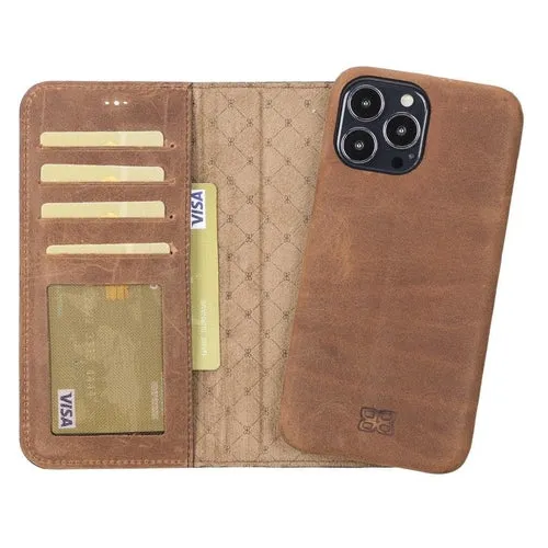 Full Leather Coating Detachable Wallet Case for Apple iPhone 13 Series