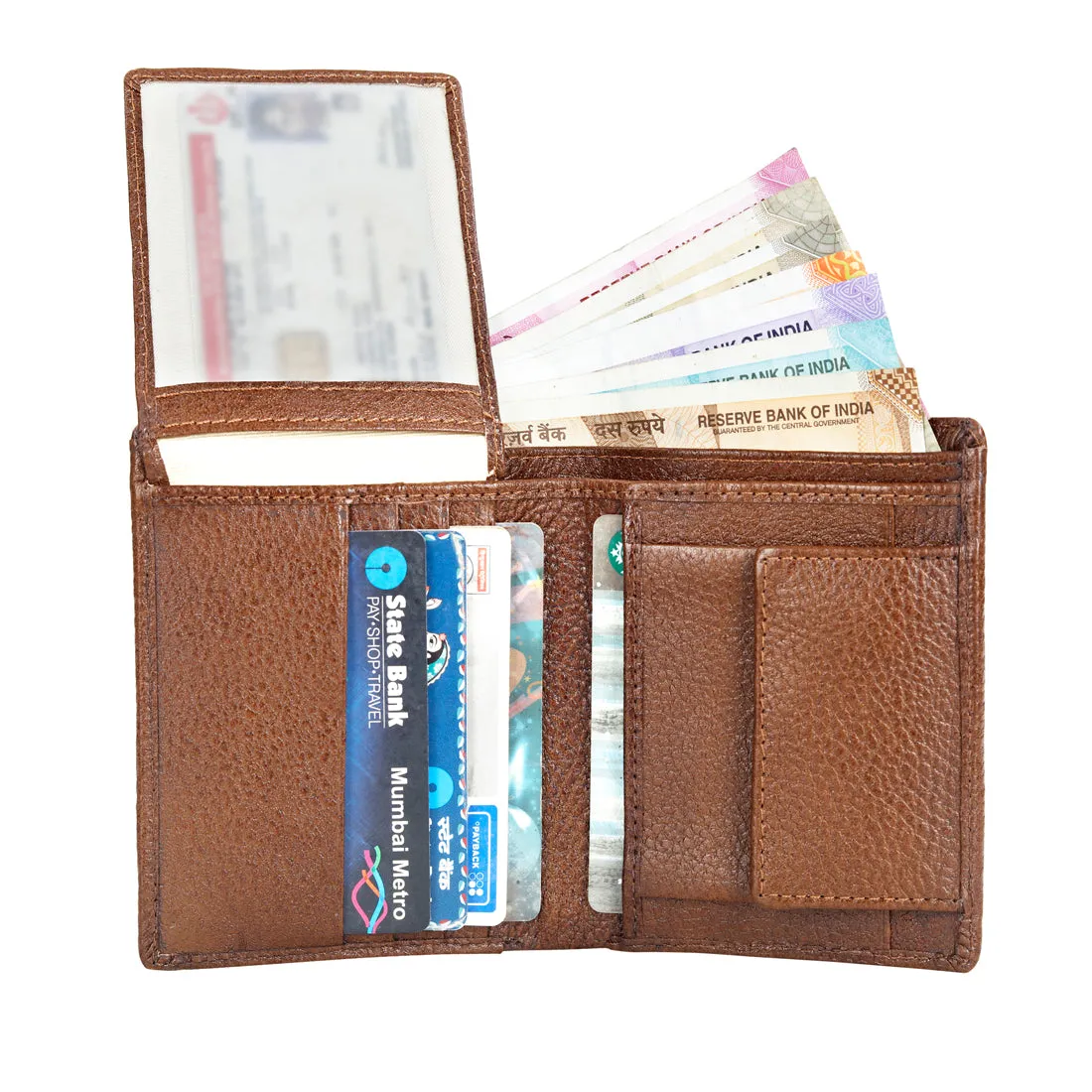 Genuine Gritty Leather Casual Wallet For Men