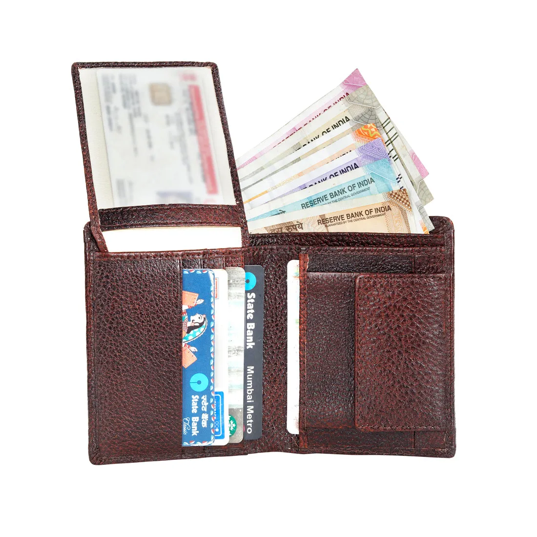 Genuine Gritty Leather Casual Wallet For Men