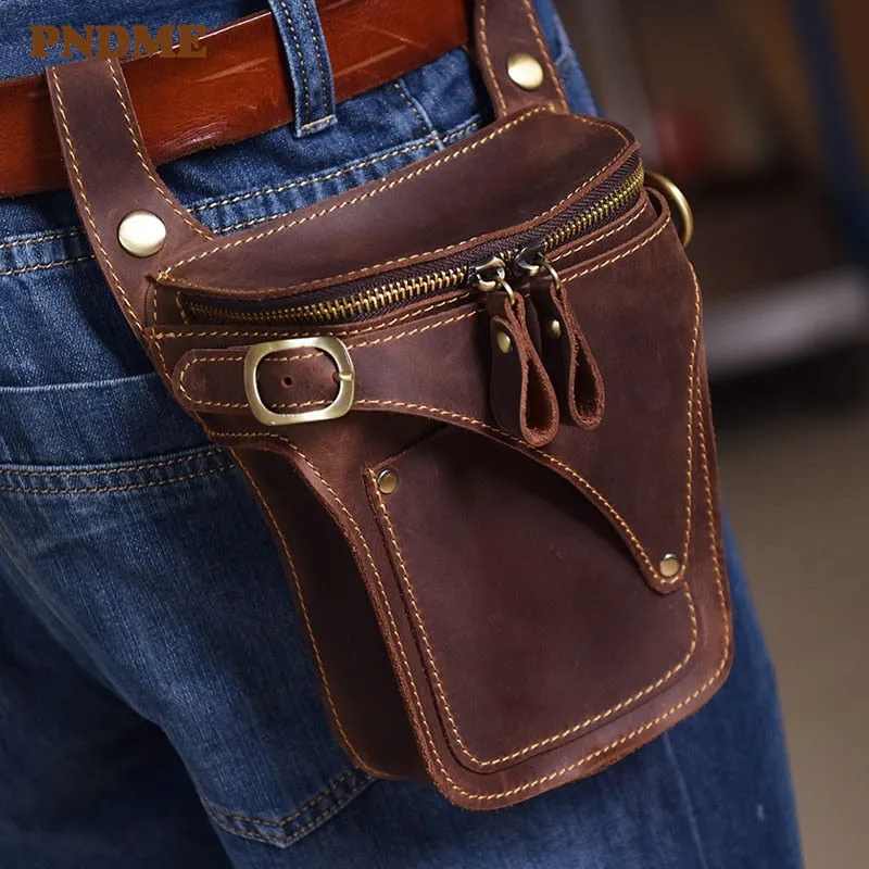 Genuine leather quality luxury treat bag waist bum bag zipper