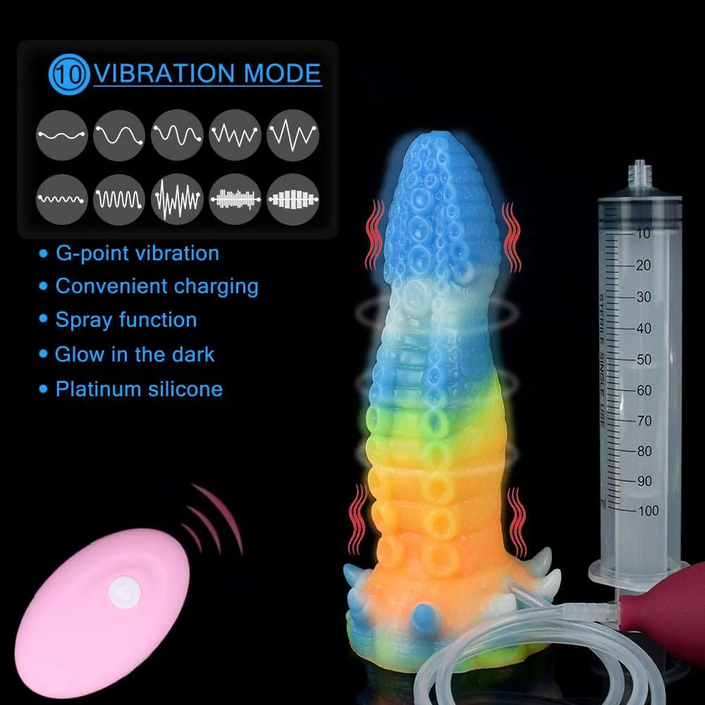 GIGANTEUS- Ejaculating Fantasy Octopus Vibrator with Luminous Function