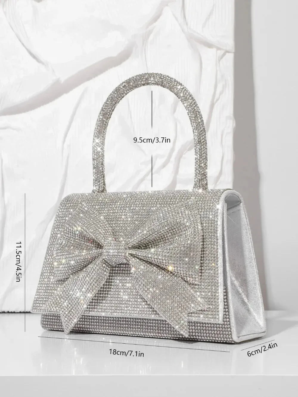 Gimme- the Gift Wrap Inspired Bow Trimmed Rhinestone Handbag 3 Colors