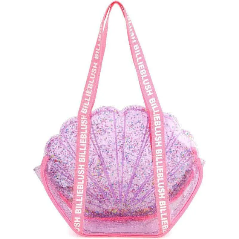 Girls Purple Shell Confetti Bag