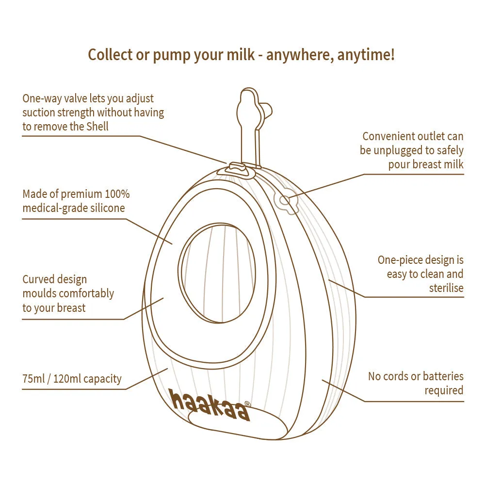 Haakaa Shell Pumps & Steriliser Bag Combo - 75ml