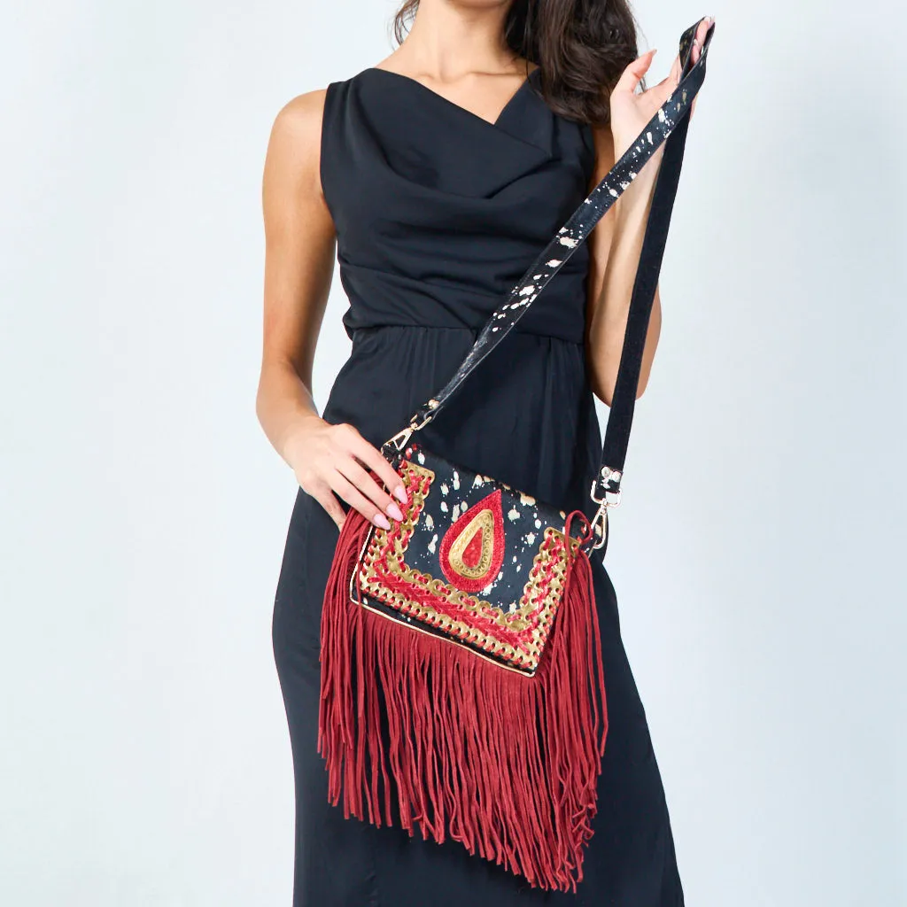 Handcrafted fringe crossbody bag wholesale