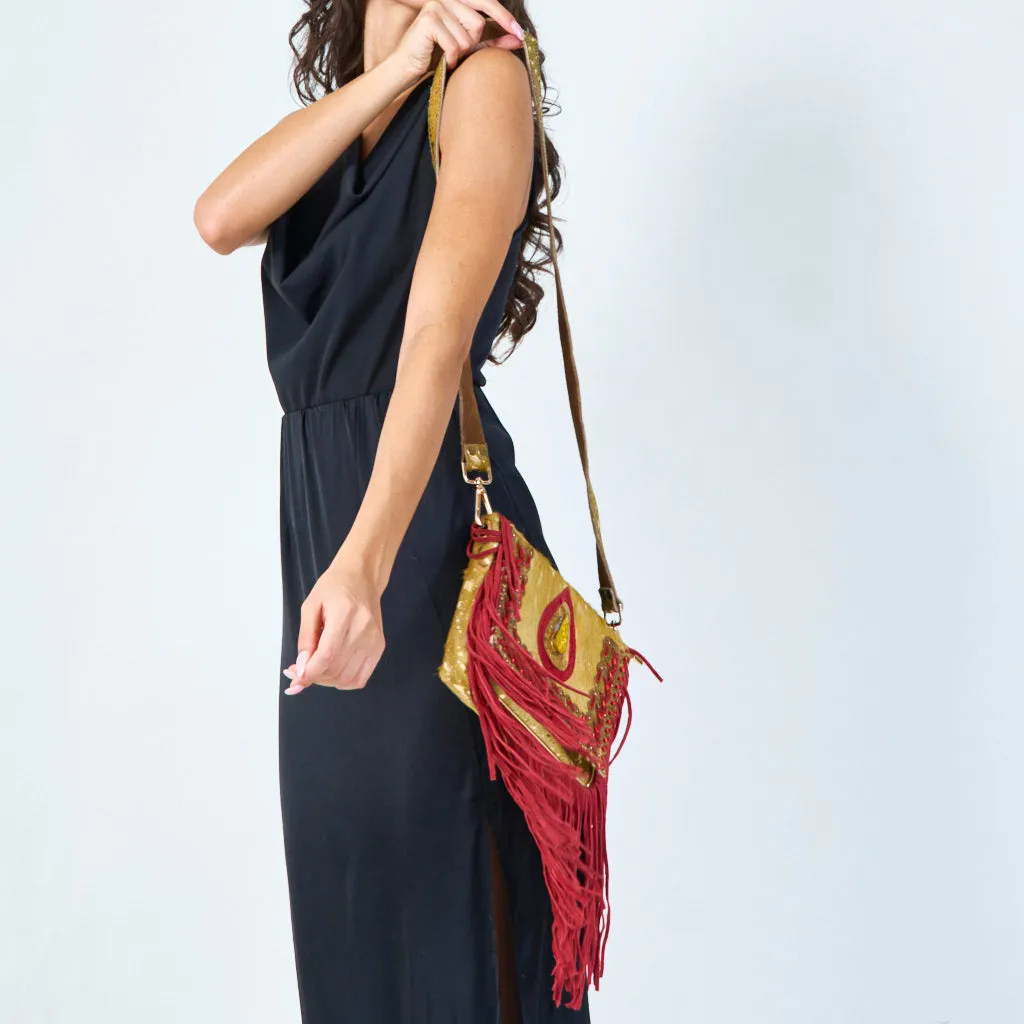 Handcrafted fringe crossbody bag wholesale