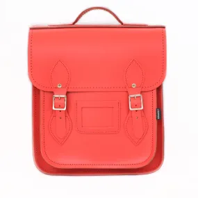 Handmade Leather City Backpack - Pillar Box Red