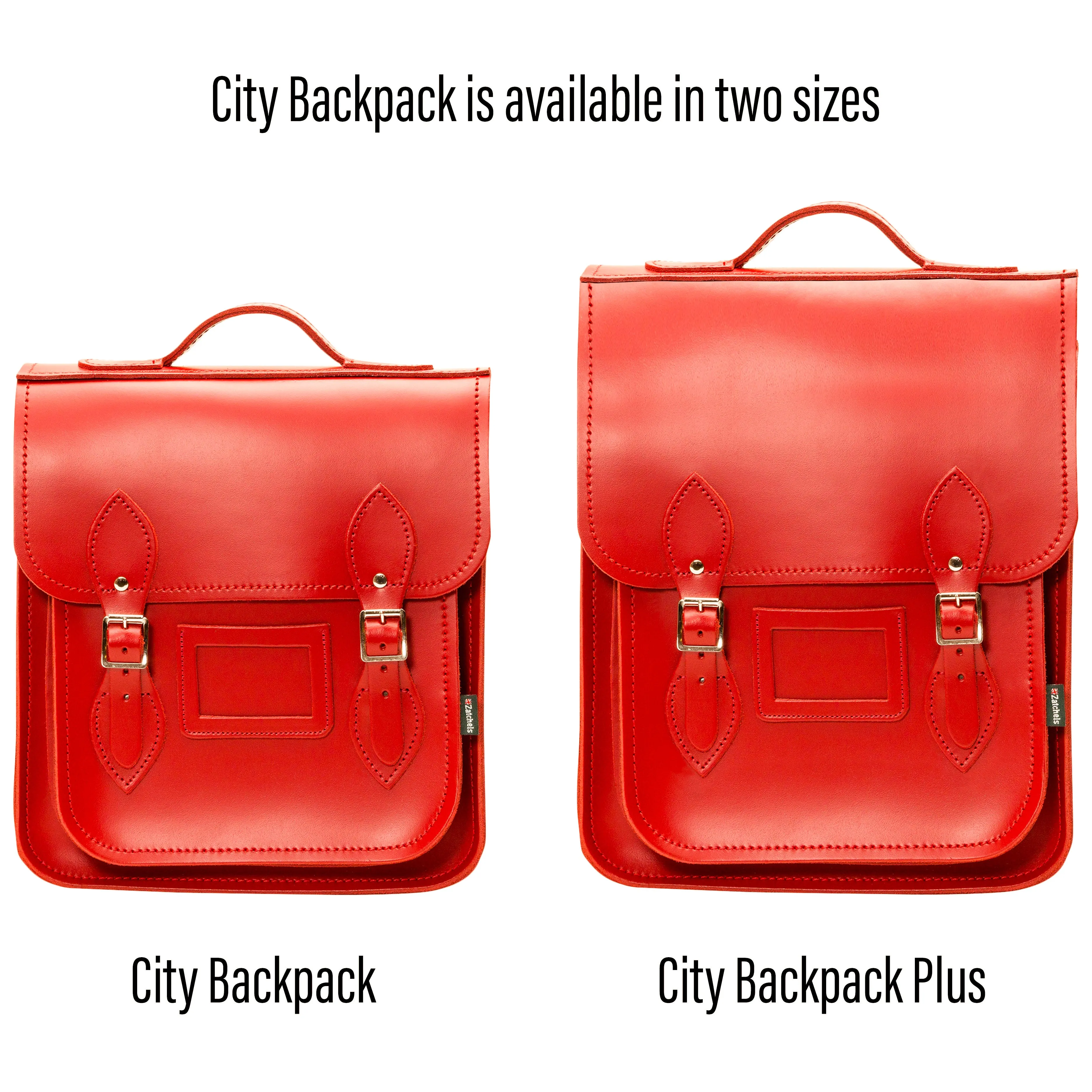 Handmade Leather City Backpack - Pillar Box Red