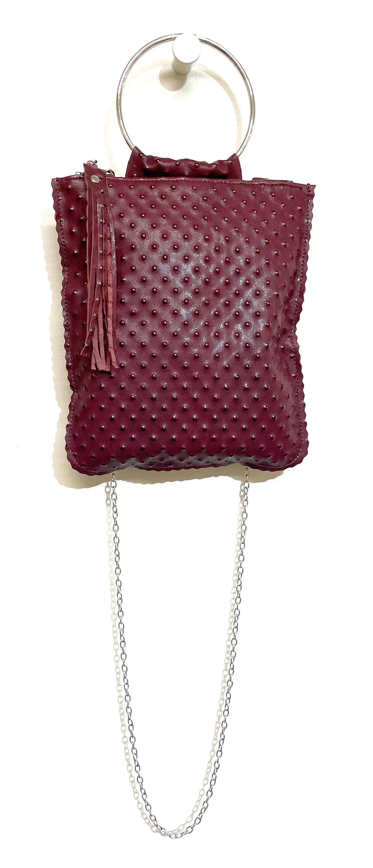 Hanna Burgundy Dot Cross Body