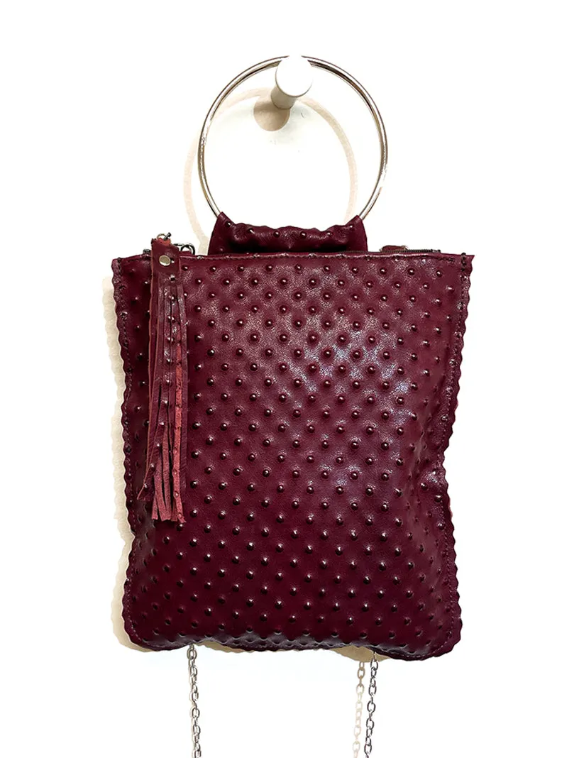 Hanna Burgundy Dot Cross Body